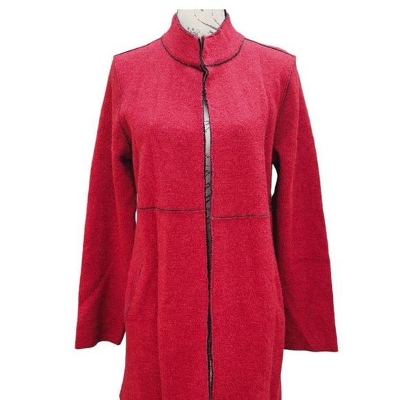 Eileen fisher Marino wool Ara Red Women's Coat size medium - Picture 1 of 9